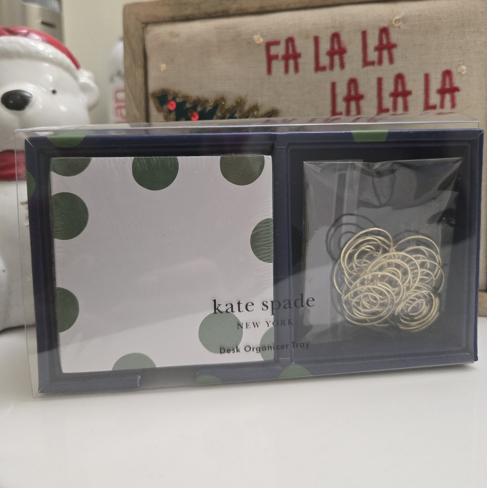 Kate Spade Sonnet Dot Desk Organizer Tray Set NIB